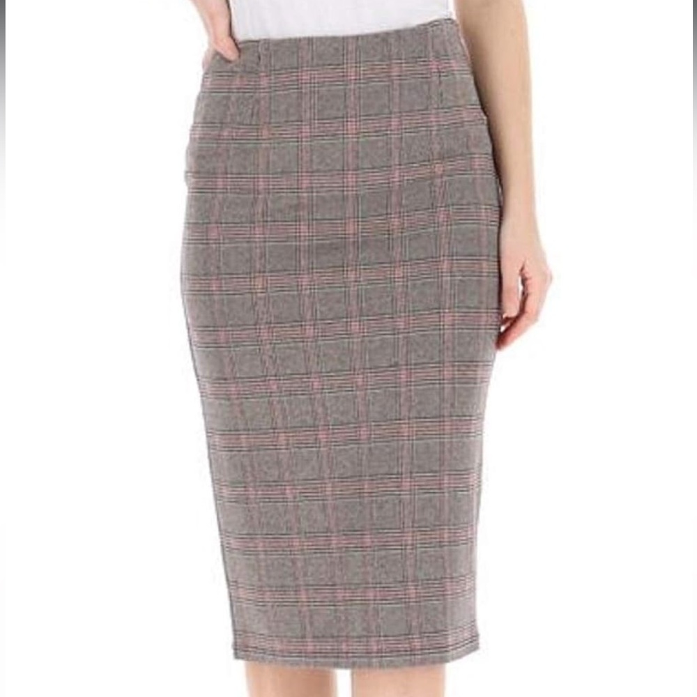 Weekend MAX MARA Jersey Knit Plaid Comfy Midi Pencil Skirt Size XS